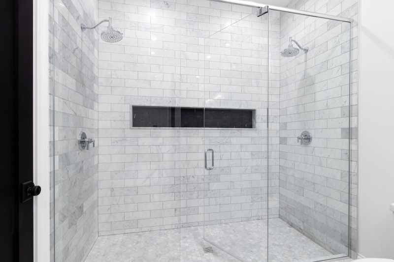 Tile Shower with Frameless Door