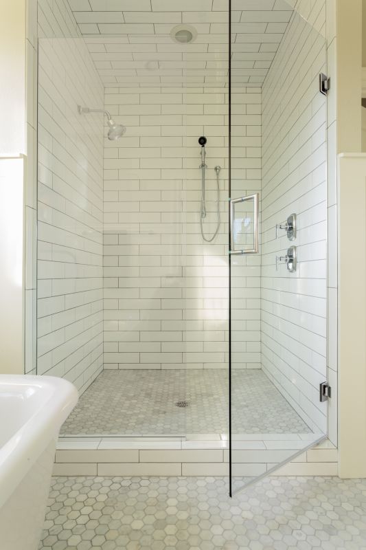 Stylish Shower with Tile Finish